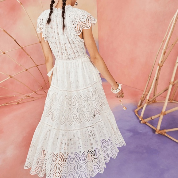 Ulla Johnson Gianna eyelet midi dress with tie waist. Excellent condition. Sz 4 - Picture 3 of 14